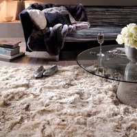 Ultra Thick Plush Shaggy Rug Sand Beige