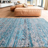 Kilim Zemmuri Blue 9110 Indoor Outdoor Washable Eco Rug