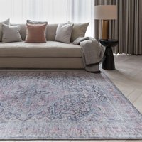Red Blue Persian Washable Rug Kaya Rana KY11