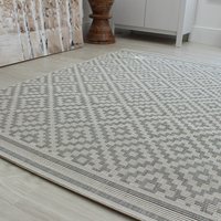 Outdoor Rug Patio Diamond Grey