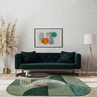 Matrix 75 Oval Forest Green Hand Carved Rug