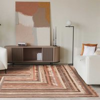 Matrix Wool Viscose 80 Network Terracotta Rug