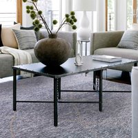 Mulberry Ice Blue Jute Chenille Thin Rug