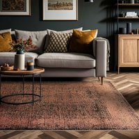 Elodie Terracotta Black Rug