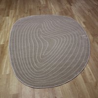Pebble Shape Beige Floor Rug Geo 9191