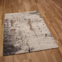 White Natural Grey Abstract Thick Mehari Rug 6747