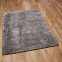 Plain Green Grey Thick Shaggy Rug Mehari 4747