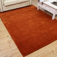 Terracotta SM Large wool plain rug Runner