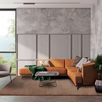 Kuza Plain Stripe Terracotta Modern Rug