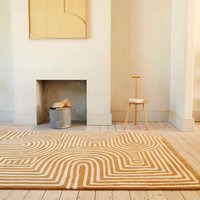 Reef Wool Rug RF28 Curve Gold Ochre
