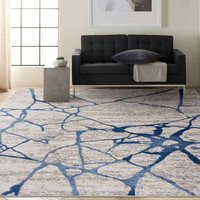 Calvin Klein Ck1 RF05 River Flow Ivory Blue Rug Runner