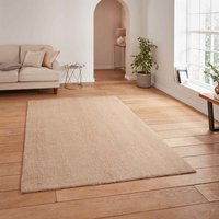 Kara Beige Shaggy Washable Plain Rug
