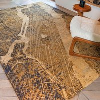 Cities New York Gatsby Gold 9315 Indoor Outdoor Washable Eco Rug