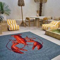 Lobster Steam Red 9389 Indoor Outdoor Washable Eco Rug