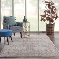 Homestead HMS01 Light Blue Multi Rug Runner