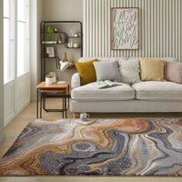 Amara Soft Stylish Abstract Rug Blue Bronze