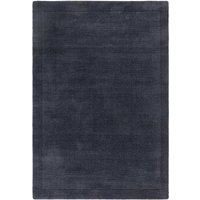 York Navy Blue Colour Plain Wool Tufted Rug