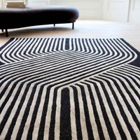 Matrix 98 Solstice Gunmetal Rug Silky Lines Viscose Wool