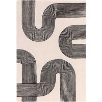 Matrix 87 Arches Black Cream Thick Wool Rug