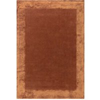 Ascot Luxury Rust Glossy Border Thick Wool Rug