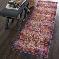 Red Multicolour Vintage Kashan Rug VKA03 Runner
