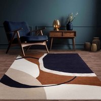 Matrix 105 Signature Rust White Navy Stylish Wool Rug