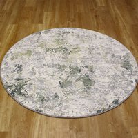 Canyon Rug Grey Cream Green Pink Circle