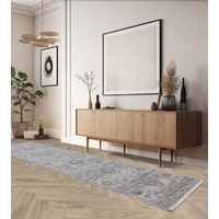 Jasper JA01 Blue Silky Traditional Fringe Rug