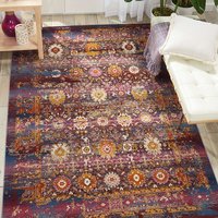 Red Multicolour Vintage Kashan Rug VKA03 Circle