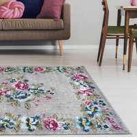 Villa Vintage Floral Hardwearing Rug