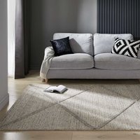 Stellar Checker Wool Jute 3D Beige Rug