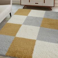 Snug Super Soft Shaggy Rug Blocks Ochre