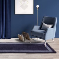Albi Navy Pure Wool Plain Rug Runner