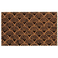 Astley Black Scallop Coir Natural Brown Doormat