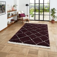 Boho 5413 Purple Berber Shaggy Moroccan Rug