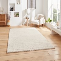 Ideal Shaggy Cream Berber Diamond Rug