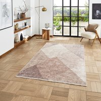 Whisper Beige Brown Modern Washable Rug