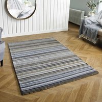 Carter Grey Striped Wool Rug