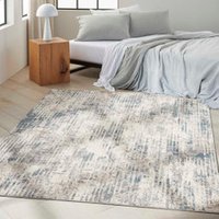 Calvin Klein Infinity 04 Ivory Grey Blue Rug Runner
