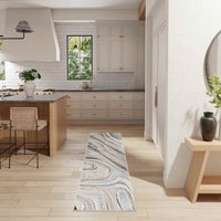 Glitz GLZ21 Grey Gold Metallic Marble Rug Runner