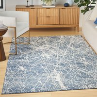 Exhale Abstract Modern Rug EXL02 Navy Ivory Runner