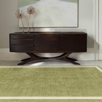 Albi Green Pure Wool Plain Rug