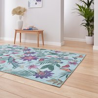 Catherine Lansfield Amaya Tropical Birds Washable Purple Rug