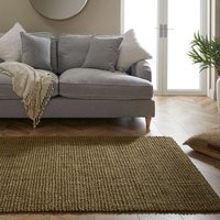 Whitefield Olive Brown Handwoven Boucle Rug Runner