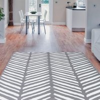 Maestro Herringbone Silver Contemporary Rug Runner