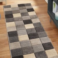 Newport Blocks Grey Rug Runner