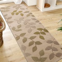 Newport Leaf Green Rug Runner
