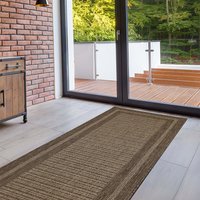 Flatweave Gel Border Latte Rug Runner