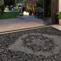 Flatweave Gel Medallion Black Rug