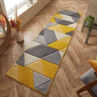 Portland Rug 670J Yellow Grey Cream Runner